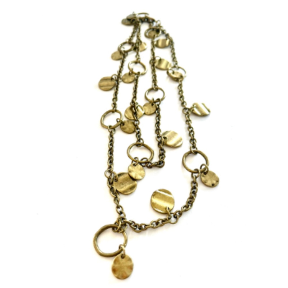 Vintage Premier Design Antique Gold Coin Necklace Wear it two ways